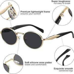 Retro Oval Sunglasses for Women Men Trendy Shades Classic Vintage